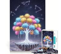 Puzzle pour Adolescents 1000 pièces Arbre céleste avec Constellations Jeu d'assemblage précis Jeu cognitif Jouet Amusant et Facile à réaliser Décoration de Noël Cadeau (38x52cm)