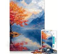 Puzzle pour Adolescents 1000 pièces Arbre dans Un Paysage d'août Décoration découpée soignée Jouet créatif et Amusant Jeu de Paix Pièce d'art de Noël (38x26cm)