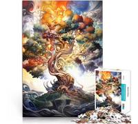 Puzzle pour Adolescents 1000 pièces Arbre de Vie Séjour Anti-Stress pour Tuer Le Temps Jeu éducatif pour Anniversaire, Noël 38x26cm