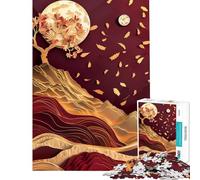 Puzzle pour Adolescents 1000 pièces Arbre doré Qui se défait Aide à l'exercice cérébral Motif à Assembler Jouet de décoration Murale pour Les 14 Ans et Plus 38x26cm