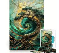 Puzzle pour Adolescents 1000 pièces Arbre du Temps Art Kintsugi Découpe précise Amusant Résolution de problèmes Détente Décoration de Noël (38x52cm)