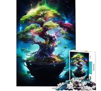 Puzzle pour Adolescents 1000 pièces Arbre Fantastique Cosmique Aide à l'exercice cérébral Décoration d'art pour la Maison Jeux relaxants Convient aux Personnes de 14 Ans et Plus (38x26cm)