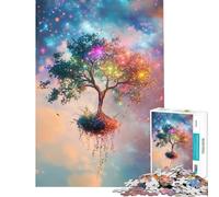 Puzzle pour Adolescents 1000 pièces Arbre Flottant Lumineux Jouet éducatif Jeu Impossible Découpe de précision Cadeau Père Noël Secret (Dimensions 38x52cm)