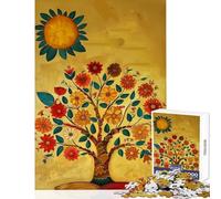 Puzzle pour Adolescents 1000 pièces Arbre Pagode Inde Jaune Jeu Manuel Difficile Jouet Anti-Stress Améliore l'amour Entre Les Couples (38X52CM)