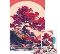 Puzzle pour Adolescents 1000 pièces Arbre Rouge sur Une île rocheuse Puzzle pour Adolescents Jouet décoration Murale défi éducatif (Dimensions 38x52cm)