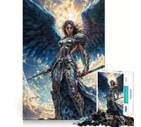 Puzzle pour Adolescents 1000 pièces Archange Bleu,Illustration aux Bords précis,Jeu de Concentration, pour des Moments de détente,Illustration de Noël (50x75cm)