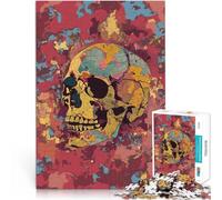 Puzzle pour Adolescents 1000 pièces Art Abstrait du crâne Jouet éducatif d'apprentissage Liste de souhaits avec Le Père Noël 38x26cm