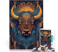 Puzzle pour Adolescents 1000 pièces Art de la tête de Taureau Réduction du Stress intéressante Une œuvre d'art 52x38cm