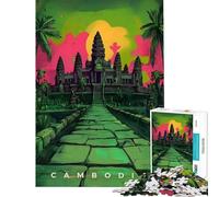 Puzzle pour Adolescents 1000 pièces Art de Propagande cambodgien Puzzle Adulte Jeu Manuel Idéal pour Passer Le Temps Pendant Les Vacances Offre spéciale comme Cadeau pour Toute la Famille (38x26cm)