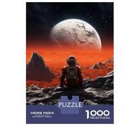 Puzzle pour Adolescents 1000 Pièces Astronaut Space Casse-tête pour Adolescents, Jeu De Réflexion, Découpe De Précision, Cadeau d'anniversaire Unique 52x38cm/1000pcs