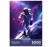 Puzzle pour Adolescents 1000 Pièces Astronaut Surfing Galaxy Casse-tête pour Adolescents, Jeu De Réflexion, Découpe De Précision, Cadeau d'anniversaire Unique 52x38cm/1000pcs