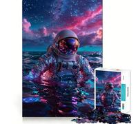 Puzzle pour Adolescents 1000 pièces Astronaute dans la mer Cosmique Découpe de qualité supérieure Cadeau de Jeu Amusant et Intelligent Facile à Jouer Pièce d'art de Noël (50x75cm)