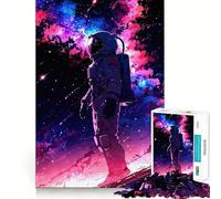 Puzzle pour Adolescents 1000 pièces Astronaute dans l'espace avec nébuleuse colorée Articulations Lisses Jeu de réflexion Amusant et Relaxant Cadeau de décoration d'anniversaire Amusant (50x75cm)