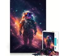 Puzzle pour Adolescents 1000 pièces Astronaute dans l'espace Découpe de qualité supérieure Jeu Amusant et Intelligent Cadeau Facile à Jouer Pièce d'art de Noël (50x75cm)