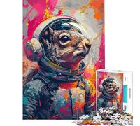 Puzzle pour Adolescents 1000 pièces Astronaute Écureuil de l'espace Jeu de Puzzle Manuel pour Adolescents Décoration Murale Difficile et Stimulant (Dimensions 50x75cm)