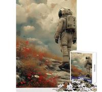 Puzzle pour Adolescents 1000 pièces Astronaute et planète Jeu Pratique Décoration Parfaite Jouet Anti-Stress Cadeaux de Noël et d'anniversaire (38x26cm)