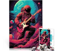 Puzzle pour Adolescents 1000 pièces Astronaute Jouant de la Guitare Défi Difficile Décoration Murale, Cadeaux Uniques pour Anniversaire et Noël 75x50cm