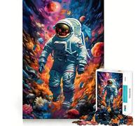 Puzzle pour Adolescents 1000 pièces Astronaute l'espace est Sauvage Découpe de qualité supérieure Jeu Amusant et Intelligent Cadeau Facile à Jouer Pièce d'art de Noël (50x75cm)