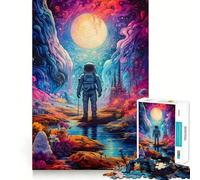 Puzzle pour Adolescents 1000 pièces Astronaute l'espace est Sauvage Découpe de qualité supérieure Jeu Amusant et Intelligent Cadeau Facile à Jouer Pièce d'art de Noël (50x75cm)