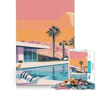 Puzzle pour Adolescents 1000 pièces Astronaute Piscine Cocktail Articulations Lisses Jeu Amusant et Stimulant pour Le Cerveau,idéal pour se détendre et s'amuser,Cadeau de Noël (38x26cm)