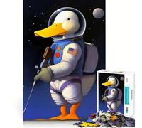 Puzzle pour Adolescents 1000 pièces Astronaute Soldat Canard Articulations Lisses Jouet de réflexion Amusant et Intelligent Jeu Relaxant Décoration d'anniversaire Amusante (50x75cm)