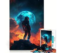 Puzzle pour Adolescents 1000 pièces Astronaute sur planète Extraterrestre Articulations Lisses Jeu Amusant et Stimulant pour Le Cerveau,idéal pour se détendre,Cadeau de Noël Amusant (50x75cm)