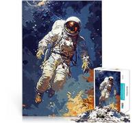 Puzzle pour Adolescents 1000 pièces Astronaute Vintage Compétition de Vitesse Manuelle avec Affiche et Feuille de Questions correspondantes 52x38cm