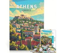 Puzzle pour Adolescents 1000 pièces, Athènes, Grèce, Jeu Impossible, Anti-Stress intéressant, idéal comme Cadeau 50x75cm