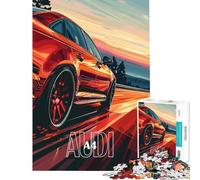 Puzzle pour Adolescents 1000 pièces Audi A Rouge en excès de Vitesse Stimule Le Cerveau Décoration Murale Jeu Relaxant Convient aux Personnes de 14 Ans et Plus (50x75cm)