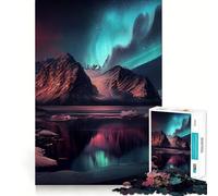 Puzzle pour Adolescents 1000 pièces Aurore boréale,découpe Premium,Jeu Amusant et Intelligent, pour Passer du Temps,pièce Artistique de Noël (38x52cm)