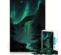 Puzzle pour Adolescents 1000 pièces Aurores boréales en Cascade,sans Couture,Jeu créatif,détente,Cadeau de Noël (38x26cm)