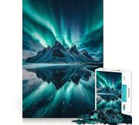 Puzzle pour Adolescents 1000 pièces Aurores boréales sur Les Montagnes,articulations Lisses,activité cérébrale Amusante et relaxante,Cadeau de Noël idéal (38x26cm)