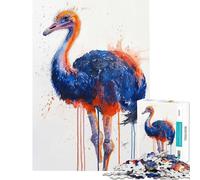 Puzzle pour Adolescents 1000 pièces Autruche Aquarelle Casse-tête Jeu de réflexion Jouet Jeux éducatifs Cadeau pour Anniversaires Difficile Difficile (Taille 75x50cm)