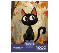 Puzzle pour Adolescents 1000 Pièces Autumn Cat Art Puzzle pour Adultes Jeu De Réflexion Décoration Murale Cadeau Anti-Stress 52x38cm/1000pcs