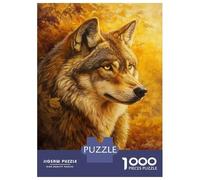 Puzzle pour Adolescents 1000 Pièces Autumn Wolf Majesty Puzzle pour Adultes Jouet Décoration Murale Course De Vitesse Manuelle Défi Éducatif 38x26cm/1000pcs
