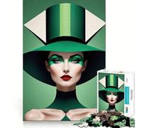 Puzzle pour Adolescents 1000 pièces Avantgarde Vert Élégance Jointures Lisses Jeu Amusant et Intelligent pour stimuler Le Cerveau Jeu Relaxant Décoration d'anniversaire Amusante (50x75cm)