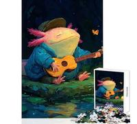 Puzzle pour Adolescents 1000 pièces Axolotl Sérénade Décoration intérieure Jouet Cadeau d'anniversaire Jeu Relaxant et Anti-Stress Dimensions 50x75cm