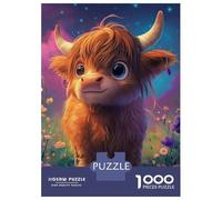 Puzzle pour Adolescents 1000 Pièces Baby Highland Cow Casse-tête pour Adolescents, Jeu De Réflexion, Découpe De Précision, Cadeau d'anniversaire Unique 70x50cm/1000pcs