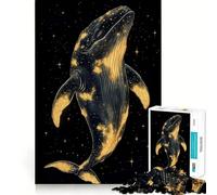 Puzzle pour Adolescents 1000 pièces Baleine céleste dans Une Nuit étoilée Casse-tête logique Amusant et précis,idéal pour se détendre et s'amuser,Cadeau Artistique de Noël (50x75cm)