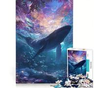 Puzzle pour Adolescents 1000 pièces Baleine dans Un océan coloré Jeux de Famille Modèle à Assembler Renforce l'amour Entre Les Couples 50x75cm