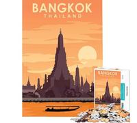 Puzzle pour Adolescents 1000 pièces Bangkok Thaïlande Voyage Apprentissage Jouets éducatifs Jeu Pratique Analyse et logique Idées Cadeaux (Dimensions 50x75cm)