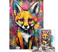 Puzzle pour Adolescents 1000 pièces Banksy Graffiti Slum Fox Puzzle pour Adultes Jeux de détente Décoration Murale Défi à compléter (Taille 38x52cm)