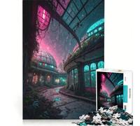 Puzzle pour Adolescents 1000 pièces Bâtiments abandonnés surréalistes avec Ciel étoilé Jeu de réflexion Parent-Enfant Cadeau d'anniversaire 38x52cm