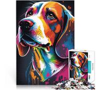 Puzzle pour Adolescents 1000 pièces Beagle Style 3 Jouet éducatif d'apprentissage Décoration Murale, Cadeaux Uniques pour Anniversaire et Noël 38x52cm
