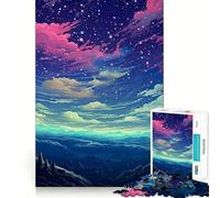 Puzzle pour Adolescents 1000 pièces Beau Ciel étoilé Découpe de qualité supérieure Jeu de logique Amusant et Rapide Décoration Artistique de Noël (38x26cm)