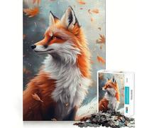 Puzzle pour Adolescents 1000 pièces Beauté du Renard d'automne Articulations Lisses,Jeu Amusant et Relaxant,Cadeau de Noël idéal (38x26cm)