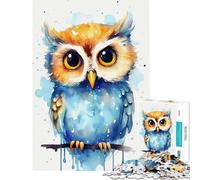 Puzzle pour Adolescents 1000 pièces Bébé Hibou Mignon Aquarelle Jeu Manuel pour Un Jeu éducatif Stimulant pour développer l'analyse et la logique (Dimensions 50x75cm)