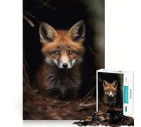 Puzzle pour Adolescents 1000 pièces Bébé Renard regardant Dehors Articulations Lisses Activité cérébrale Amusante Jeu Relaxant Cadeau de Noël Amusant (38x52cm)