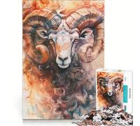 Puzzle pour Adolescents 1000 pièces Bélier dans des tourbillons de feu, décoration Murale, pour s'amuser en Famille, Cadeau d'anniversaire, Cadeau de Voyage, 50x75cm