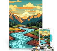 Puzzle pour Adolescents 1000 pièces Belle Vallée Montagne Jouet éducatif d'apprentissage Car C'est Un pour Toute la Famille 75x50cm